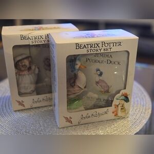 2 Beswick Beatrix Potter Story Sets Mrs Tiggy-Winkle Jemima Puddle-Duck Boxed